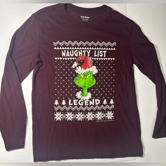 Dr Seuss - The Grinch - Naughty List Legend   - Old Navy - Long Sleeve Shirt 🎄 - Picture 1 of 7